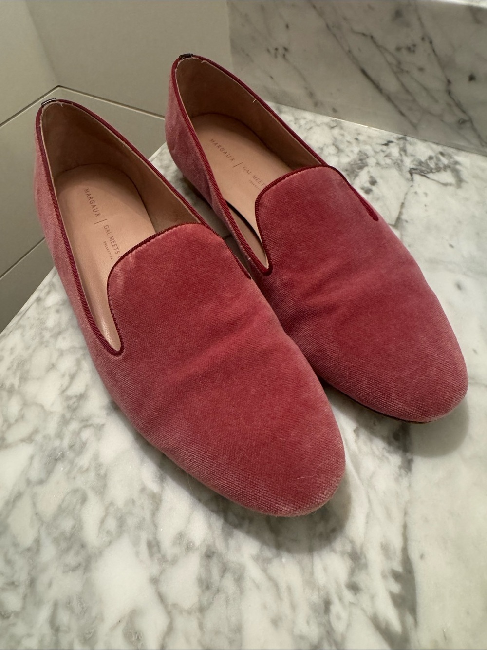 Margaux Rose Pink Velvet Slip-On Loafers